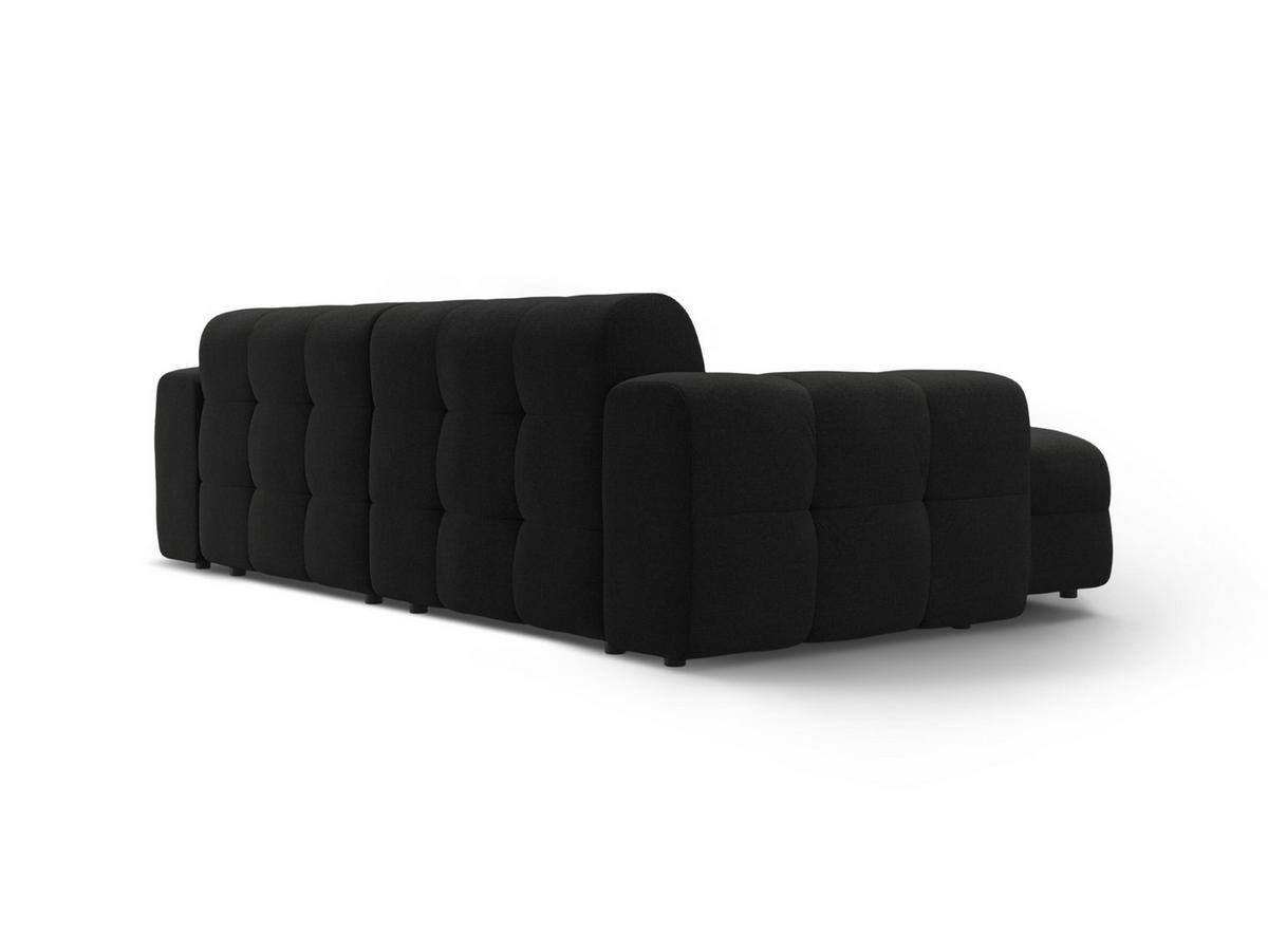 ECKSOFA links Kendal aus strukturiertem Stoff schwarz 4 Sitzplätze - Schwarz, Textil (173/256cm) - Micadoni