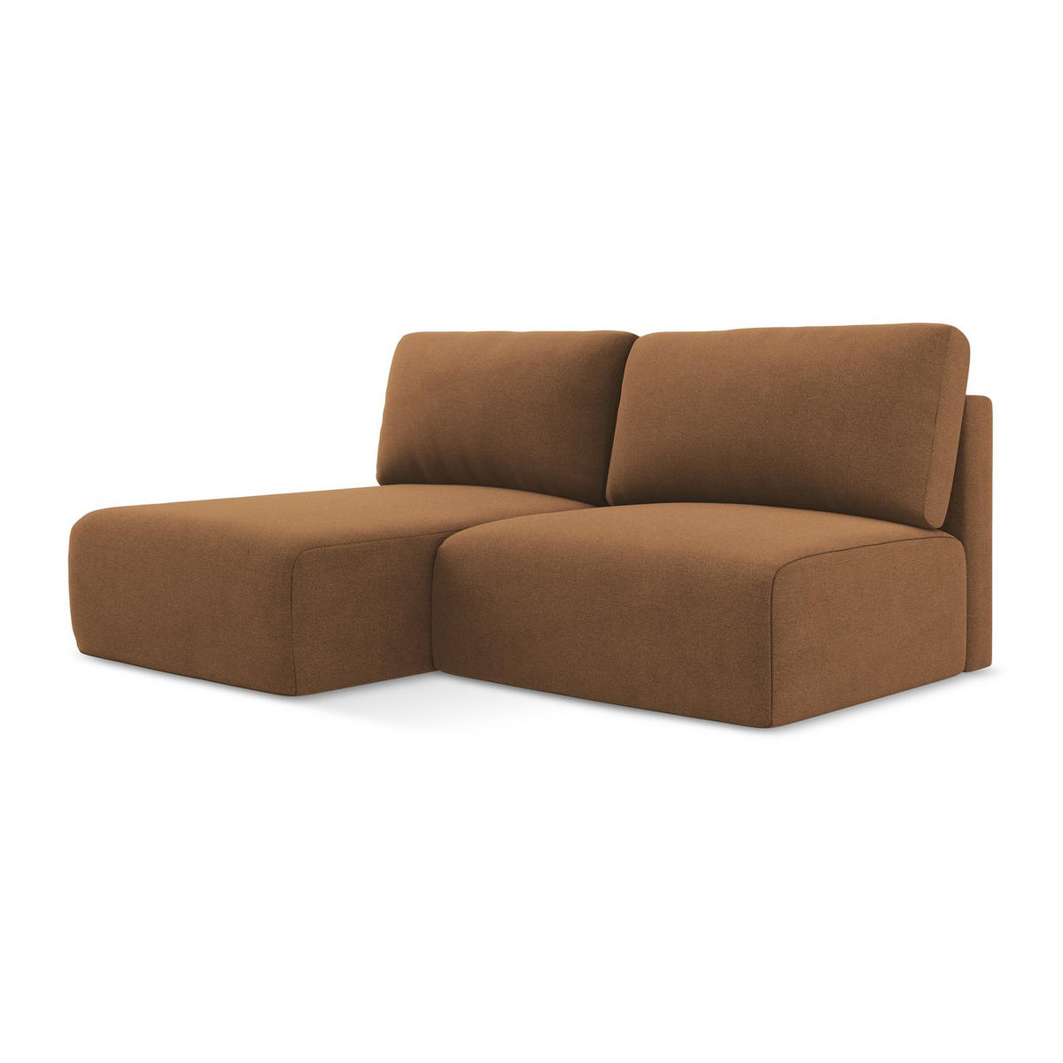 ECKSOFA mit Schlaffunktion links Strukturstoff Stoff Orange - Beige/Terracotta, Kunststoff/Textil (149/210cm) - LaMiaSofa