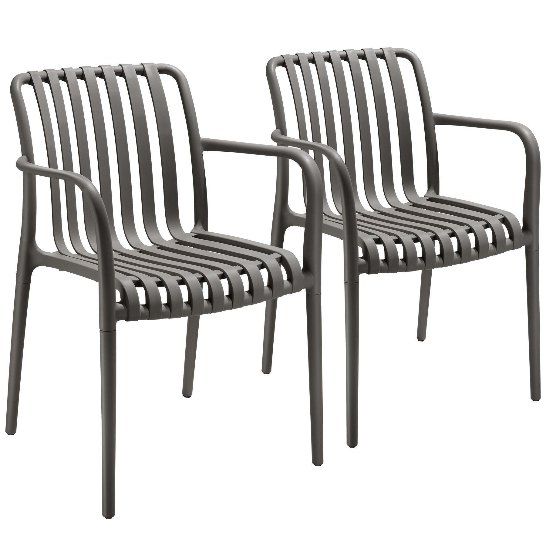 GARTENSTÜHLE Alcudia,54,5 x 58 x 80,5 cm, Belastbarkeit 120 kg,anthrazit - Anthrazit, Textil (54.5/80.5/58cm) - tectake