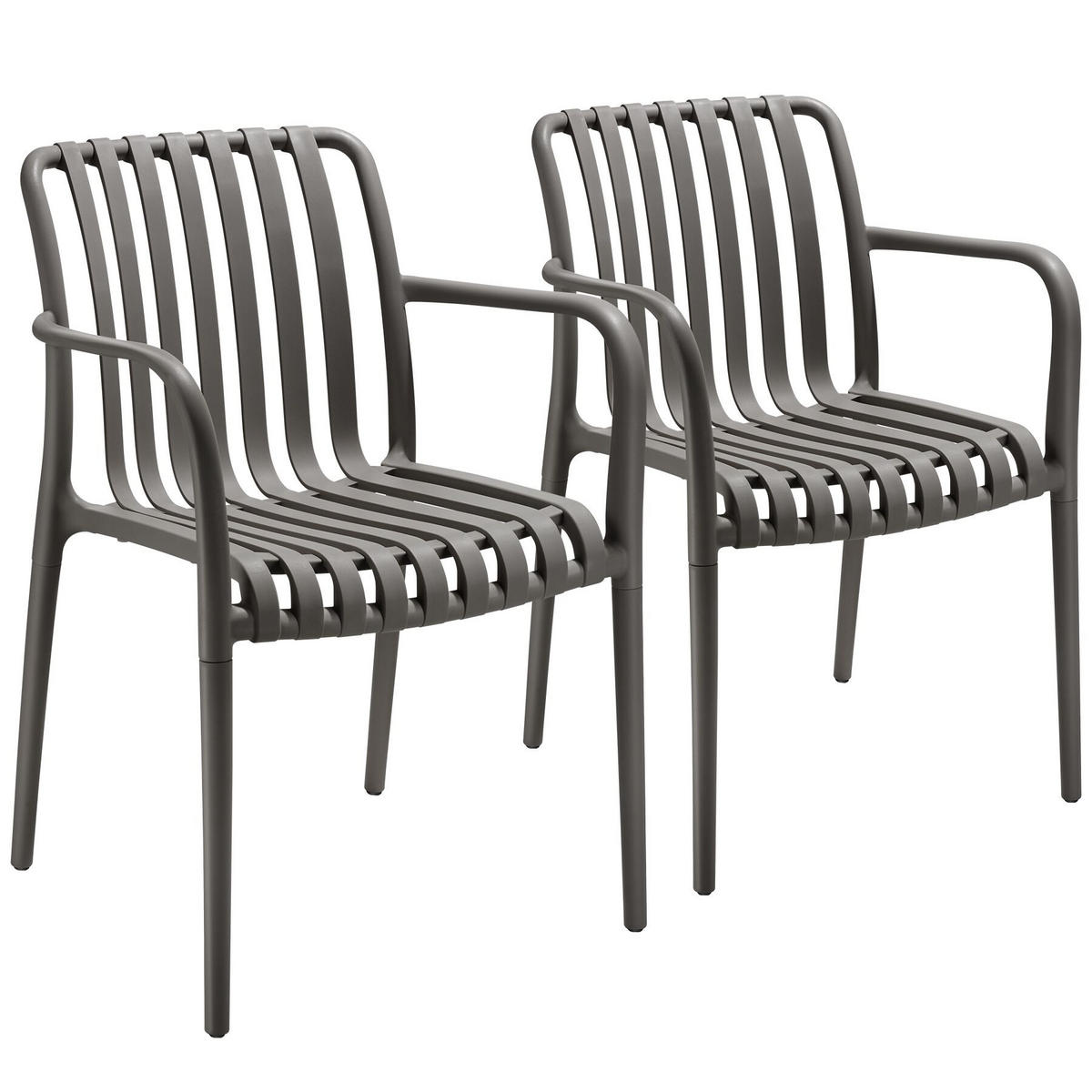 GARTENSTÜHLE Alcudia,54,5 x 58 x 80,5 cm, Belastbarkeit 120 kg,anthrazit - Anthrazit, Textil (54.5/80.5/58cm) - tectake