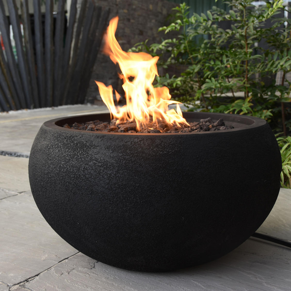 FEUERTISCH York Gasfeuerstelle aus GF-Beton 68/68/36 cm - Schwarz, Naturmaterialien/Stein (68/36/68cm) - Elementi