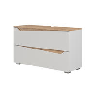 WASCHBECKENUNTERSCHRANK Marelle, Weiß/Artisan-Eiche, 100 x 57.5 cm mit 2 Schubladen - Weiß/Eiche Artisan, Holzwerkstoff (100/57.5/35cm) - Vicco