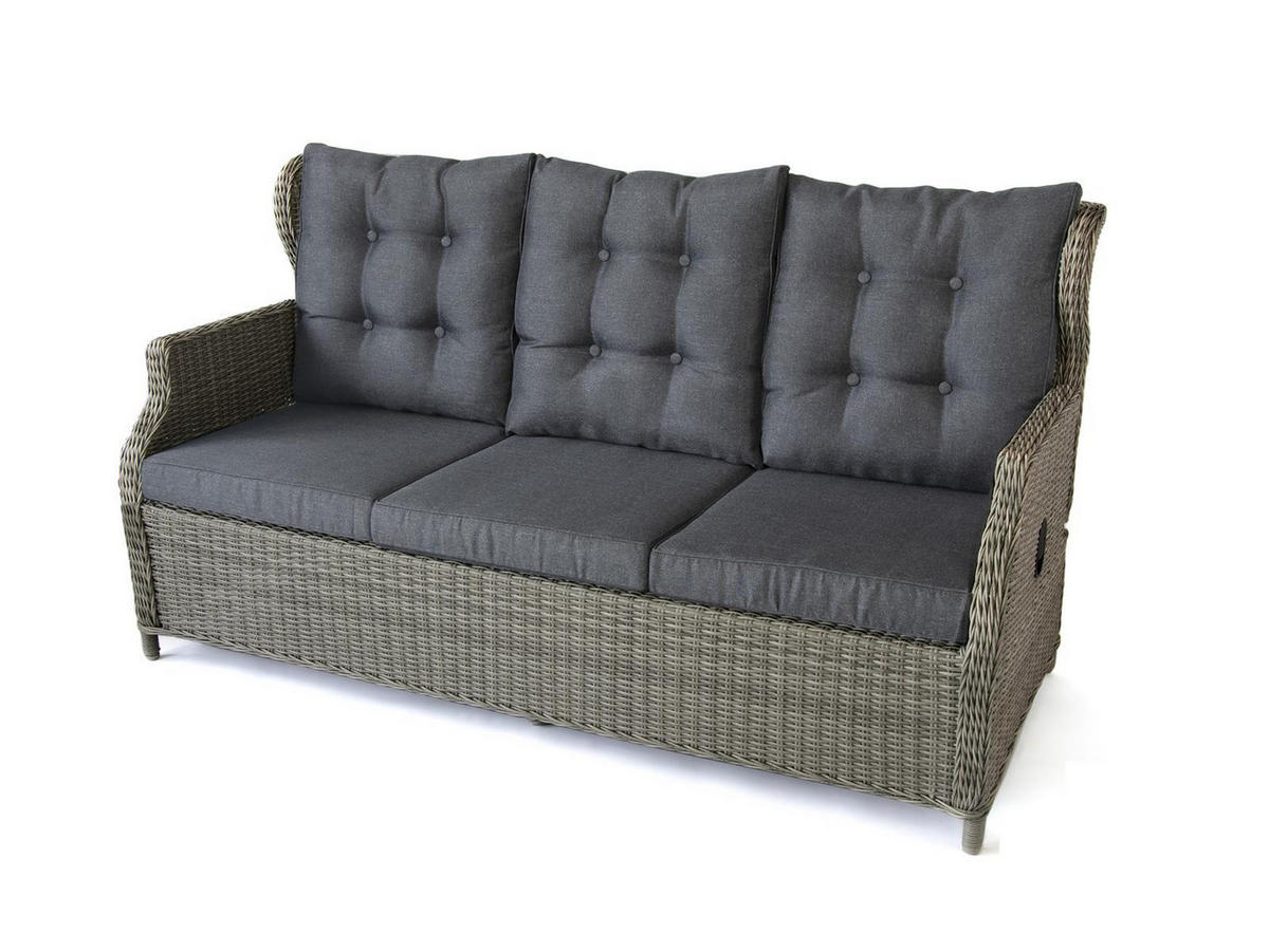 GARTEN-SITZGRUPPE Bilbao Braun Polyrattan für 7 Personen - Braun, Naturmaterialien - Green Spirit