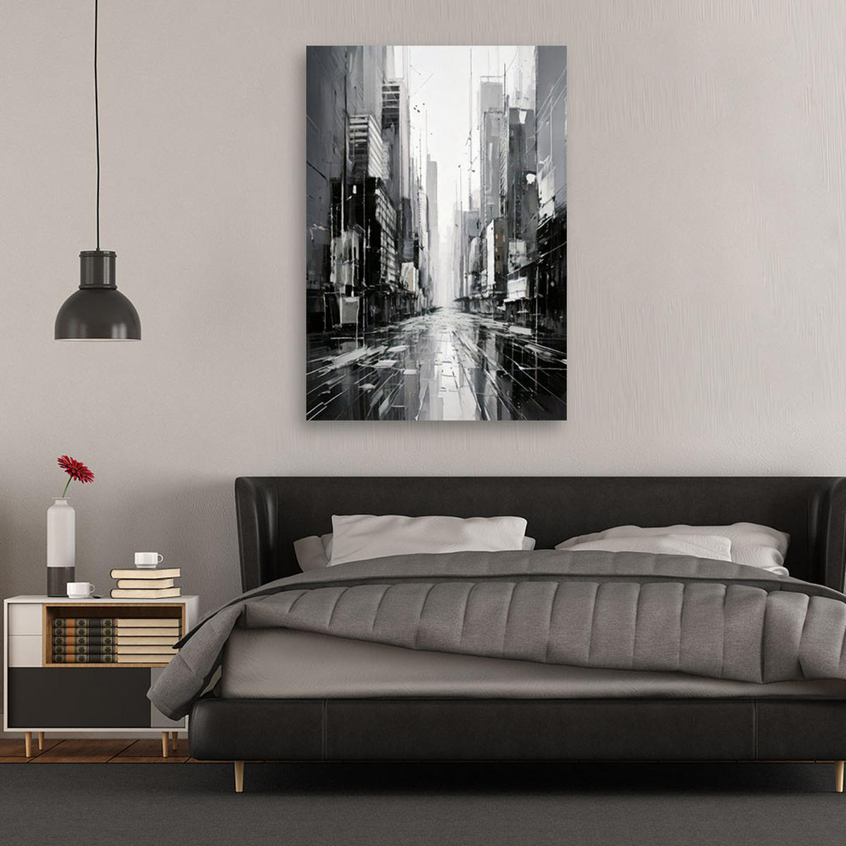 LEINWANDBILD Abstraktion 80x120cm - Schwarz, Textil (80/120cm) - Feeby