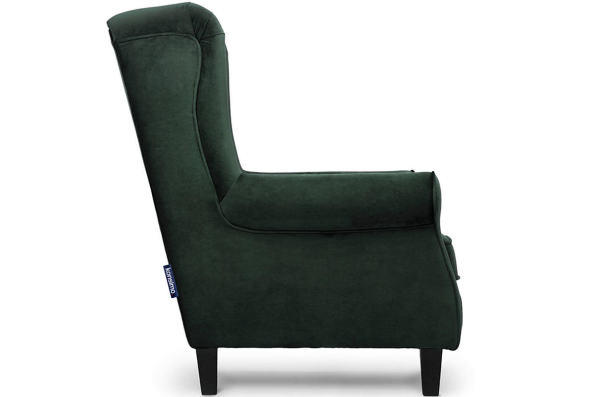 OHRENSESSEL MILES mit Armlehnen, grün - Grün, Holz/Textil (82/105/97cm) - KONSIMO®