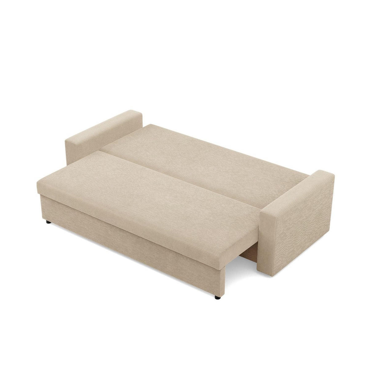 SOFA 3-SITZER MIT SCHLAFFUNKTION NEO, Cord - Beige - Beige, Textil (220/92/92cm) - Mebligo