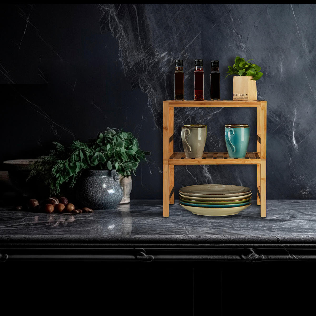 2xSCHRANKEINSATZ - Hellbraun, Holz (35.5/20/30.5cm) - Relaxdays