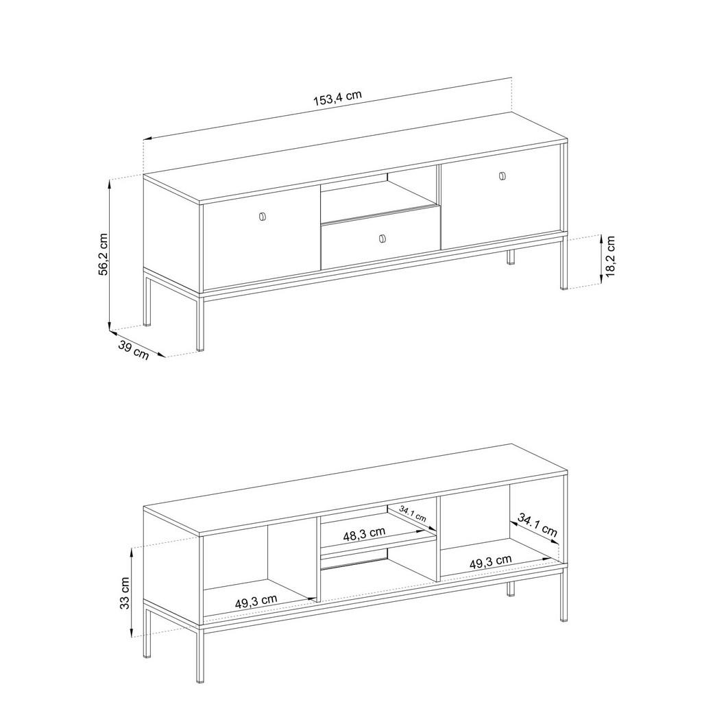 Thumbnail - Masseno Lowboard, Beige, Gold, Holzwerkstoff, 1 Schubladen, 153.4x56.2x39 cm, Wohnzimmer, Wohnwände, Lowboards, Lowboard...