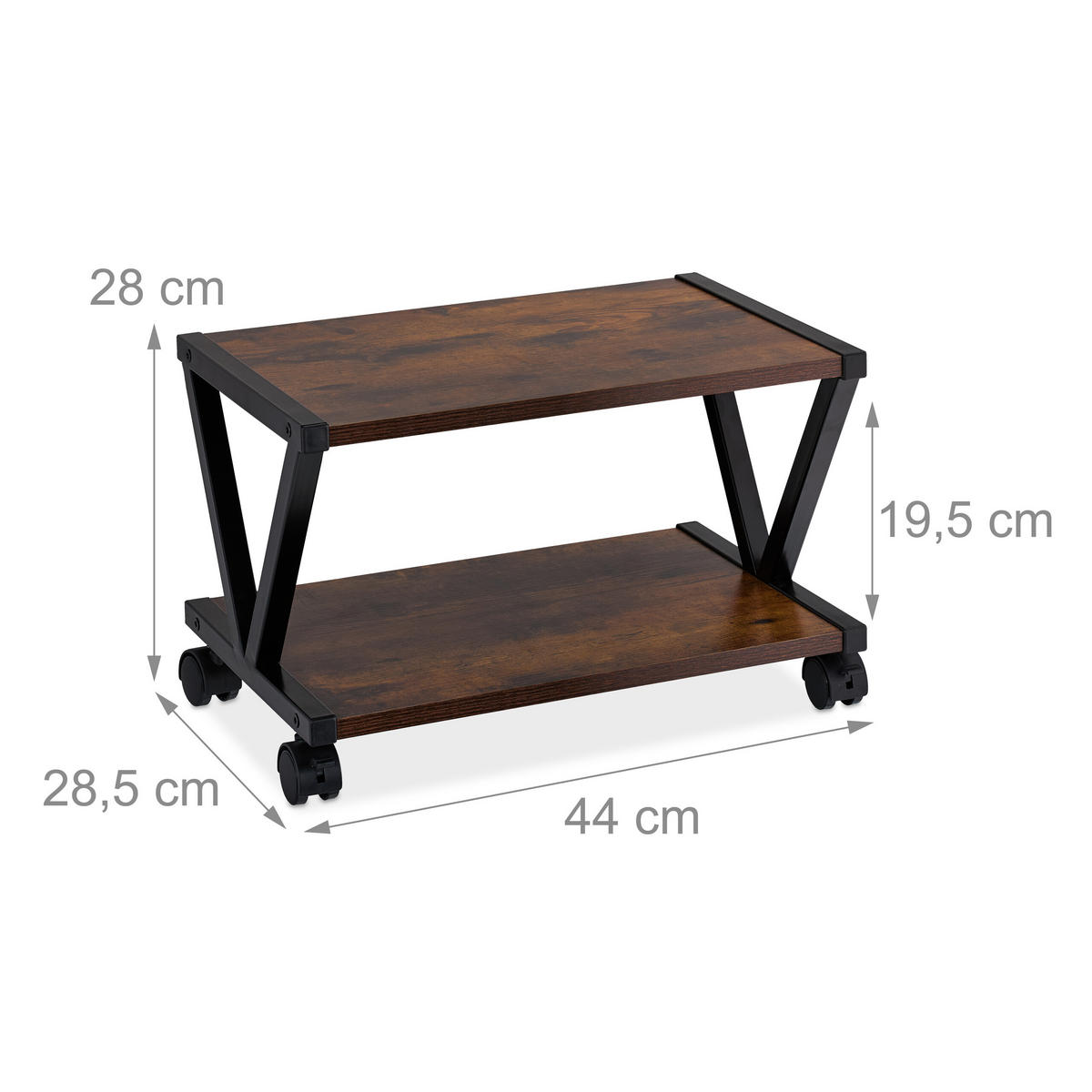 DRUCKERSTÄNDER - Multicolor, Holzwerkstoff/Kunststoff (28.5/44/28cm) - Relaxdays