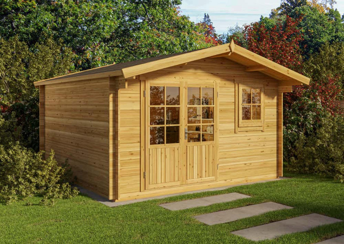 GARTENHAUS Holz Roger - Pinienfarben, Holz (420/250/450cm) - Alpholz