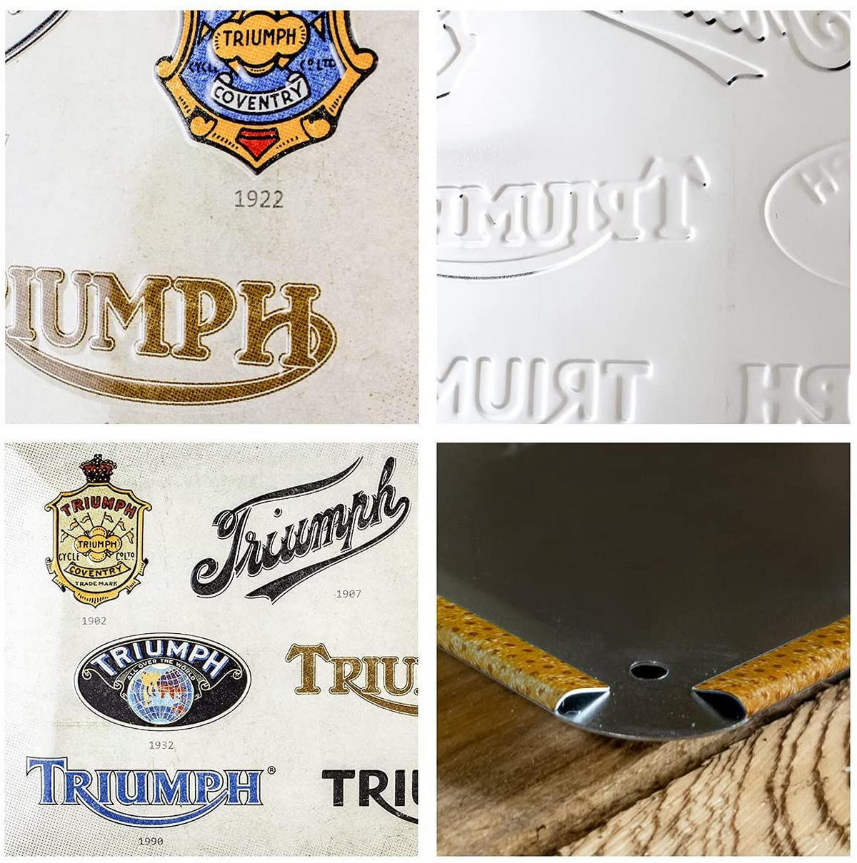 BLECHSCHILD 30/40 cm Triumph Logo Evolution - Multicolor, Metall (40/30/0.2cm) - Nostalgic-Art