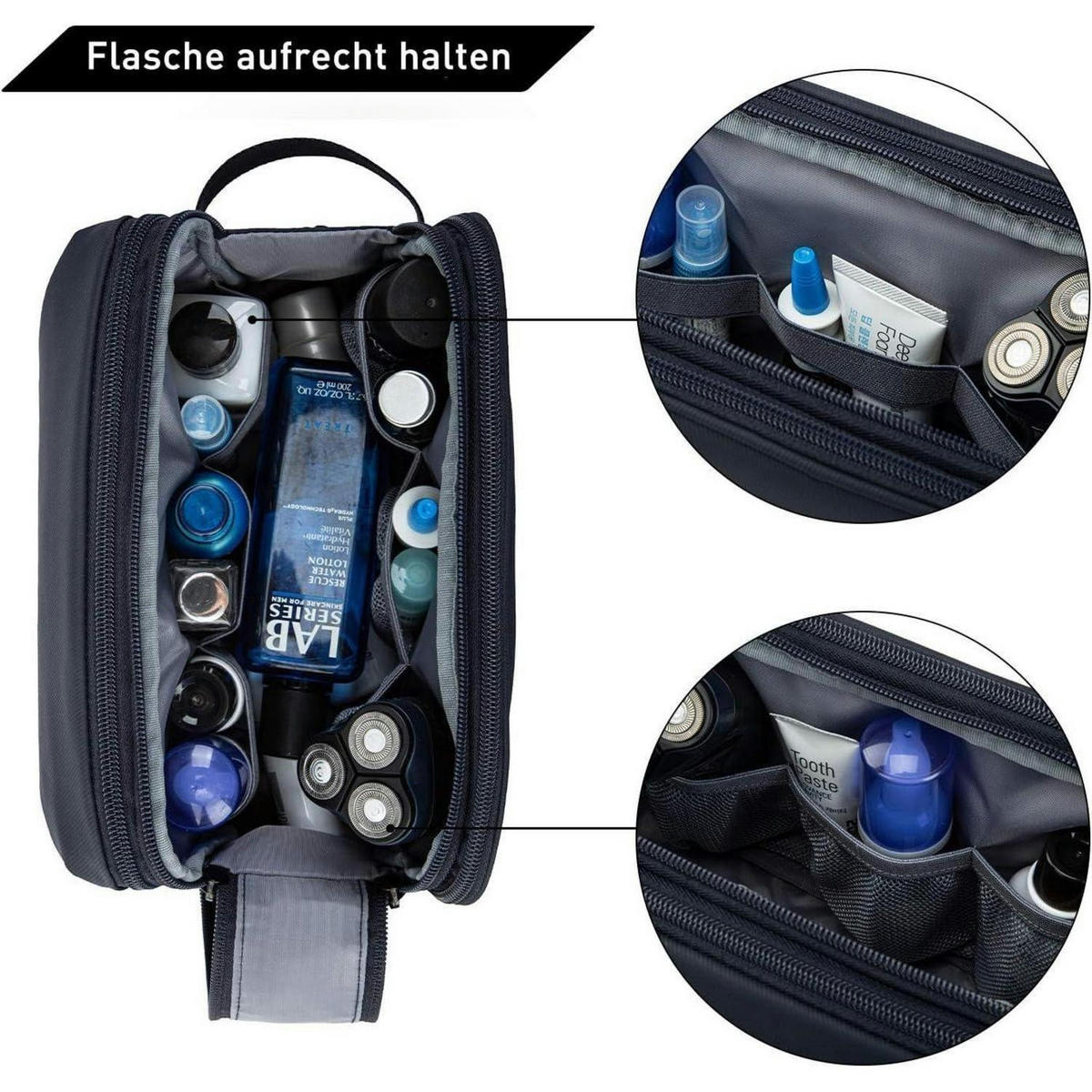 KULTURTASCHE Blau 5L - Dunkelblau, Textil (13/16/26cm)