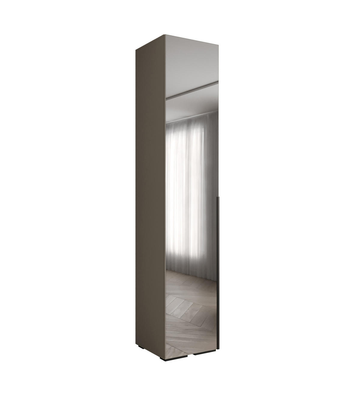 DREHTÜRENSCHRANK 236.7/50/47 1-türig - Kaschmir/Schwarz, Holz/Metall (50/236.7/47cm) - Abiks Möbel