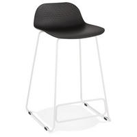 SITZHOCKER Kunststoff Metallgestell Sitzhöhe 66cm Industriedesign JORALI MINI, Schwarz-Weiß 48x53x85 cm - Schwarz/Weiß, Kunststoff/Metall (48/85/53cm) - KADIMA DESIGN