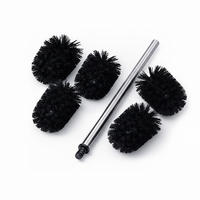 6-DIELNA WC sada - čierna, kov/plast (8/35.5/8cm) - Relaxdays