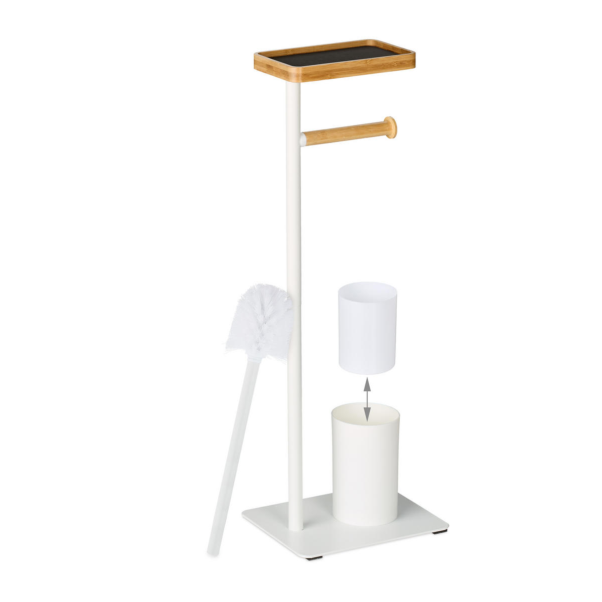 WC-GARNITUR - Hellbraun, Holz/Kunststoff (23/65/18cm) - Relaxdays