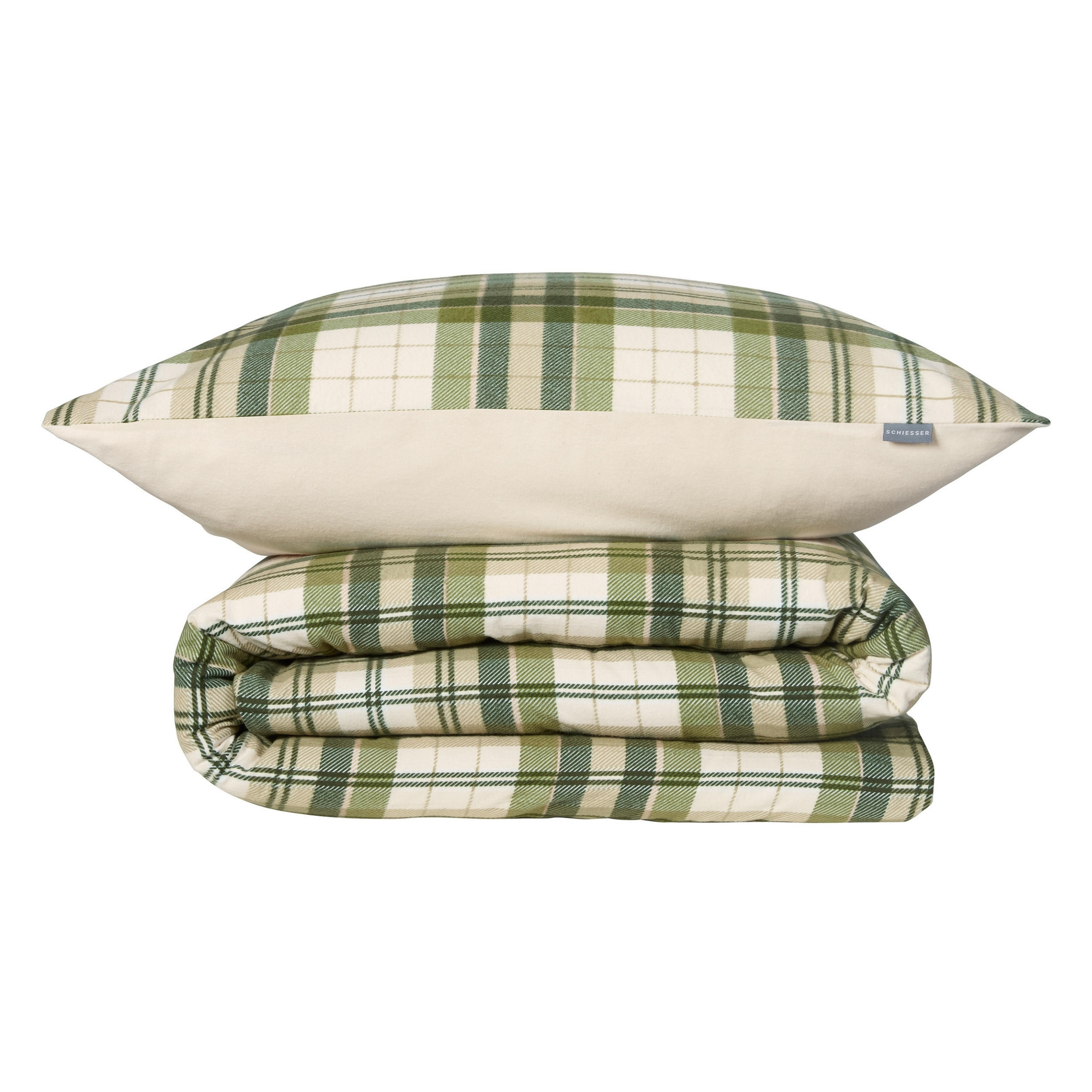 BETTWÄSCHESET Morris - Feinbiber - 2-teilig - 135 x 200 cm - Grün - Grün, Textil (135/200cm) - SCHIESSER