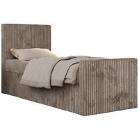 MLÁDEŽNÍ POSTEL TILIO DUO 90/200 - Světle hnědá Manšestr - H3 - Vlevo - světle hnědá, textil (90/200cm) - MKS