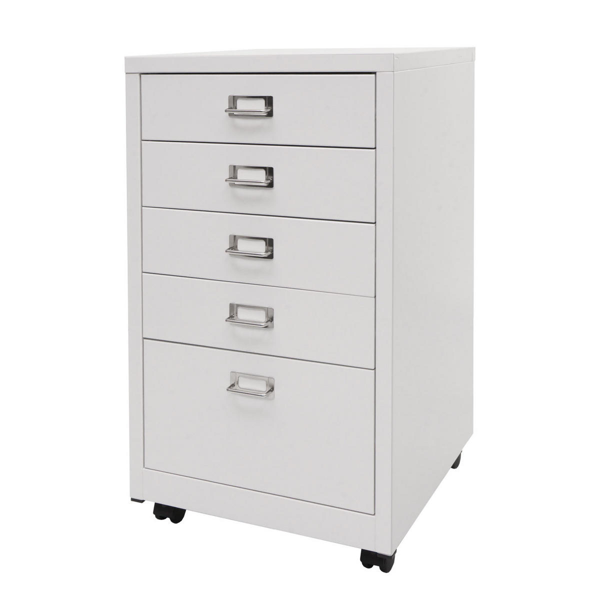 ROLLCONTAINER 75x40x41cm Metall 5 Schubladen Weiß - Weiß, Metall (40/75/41cm) - PROREGAL