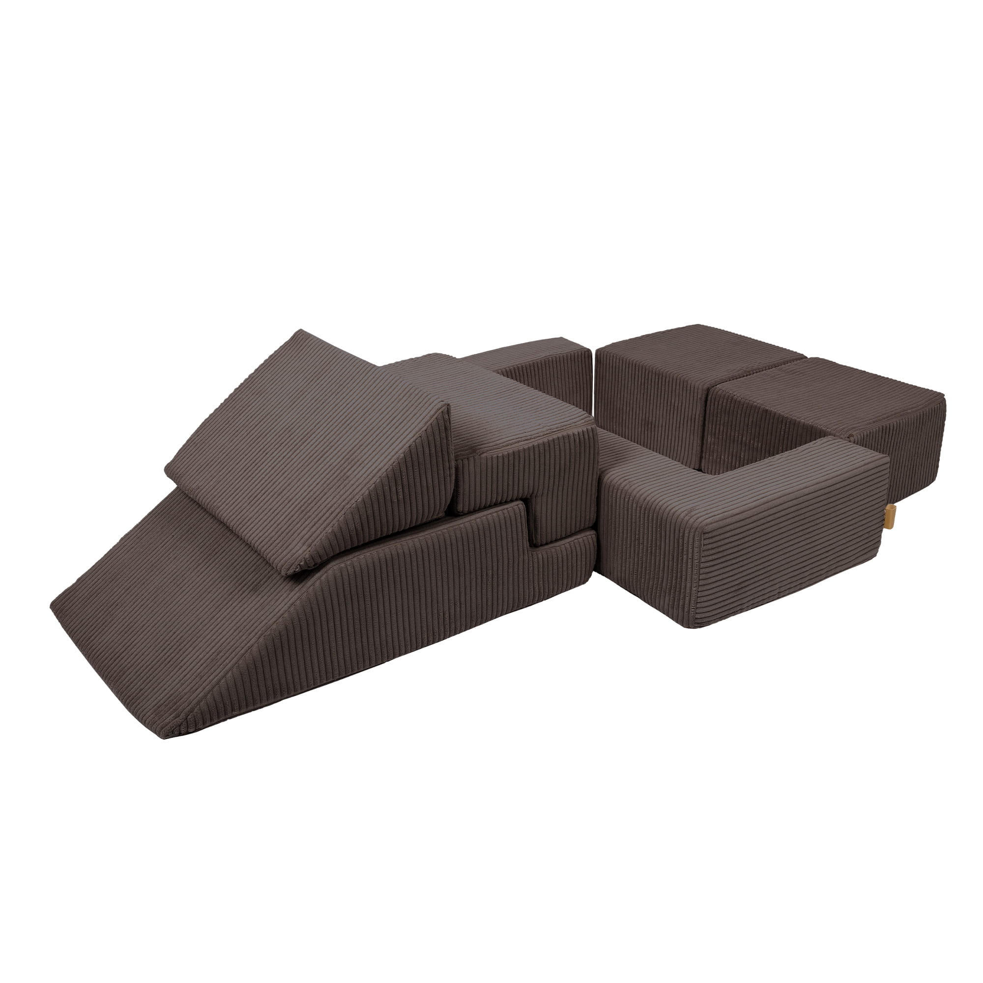KINDERSOFA, Modulares Sofa für Kinder, Aesthetic, Braun - Braun, Textil (35/100/40cm) - MeowBaby