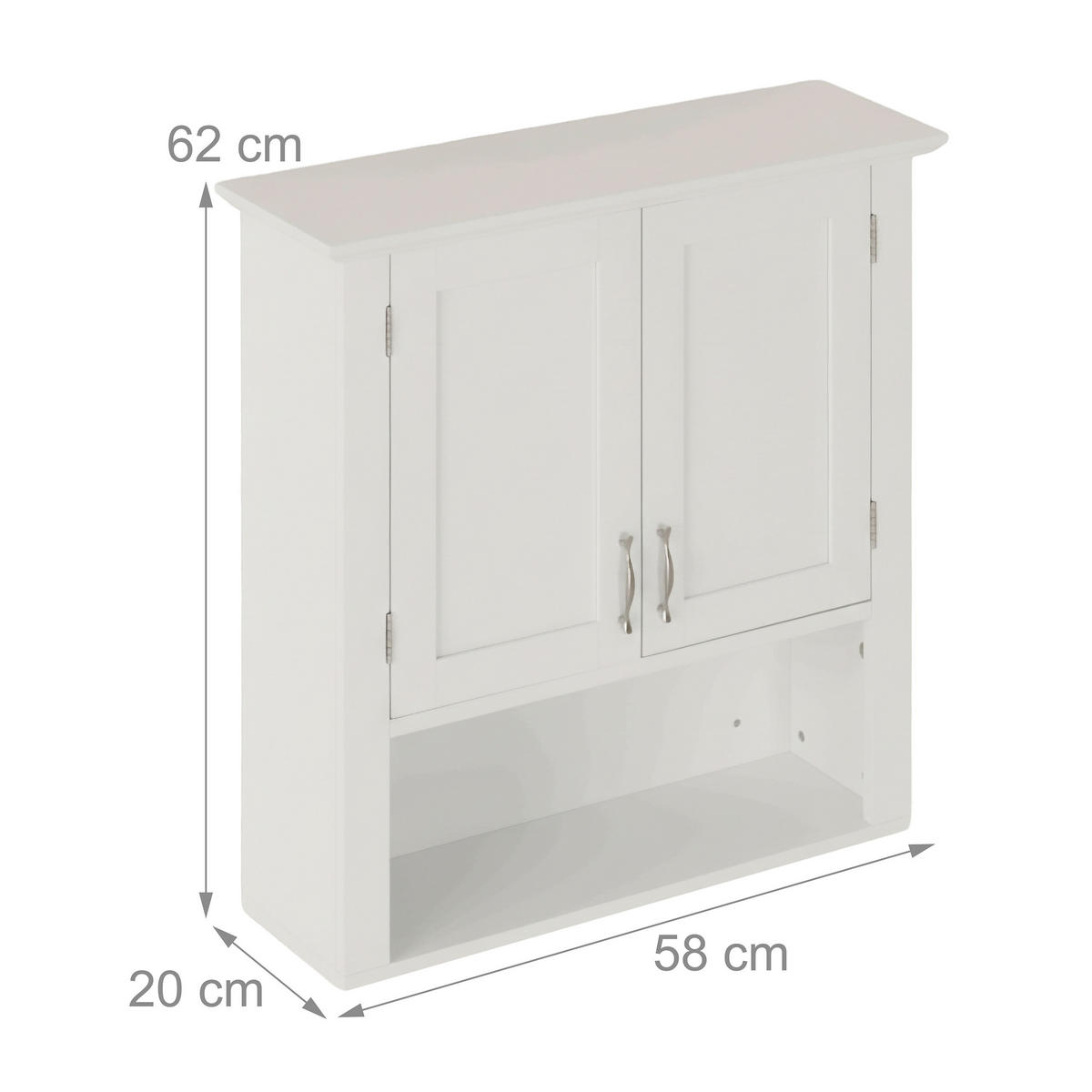 OMARICA - bela, leseni material (58/62/20cm) - Relaxdays