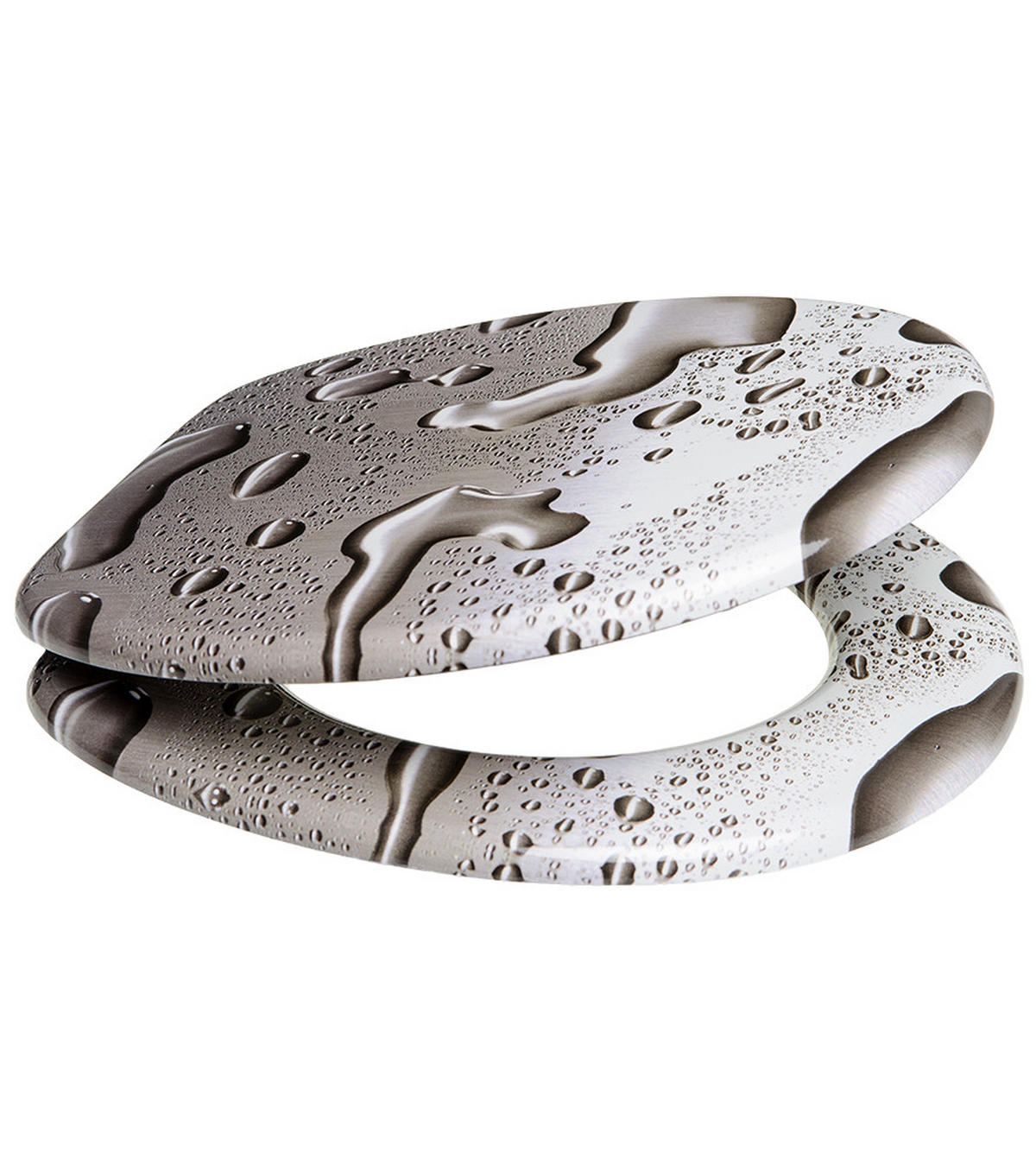 WC-SITZ Dewdrop - Grau, Holzwerkstoff (38/6/47cm) - Sanilo