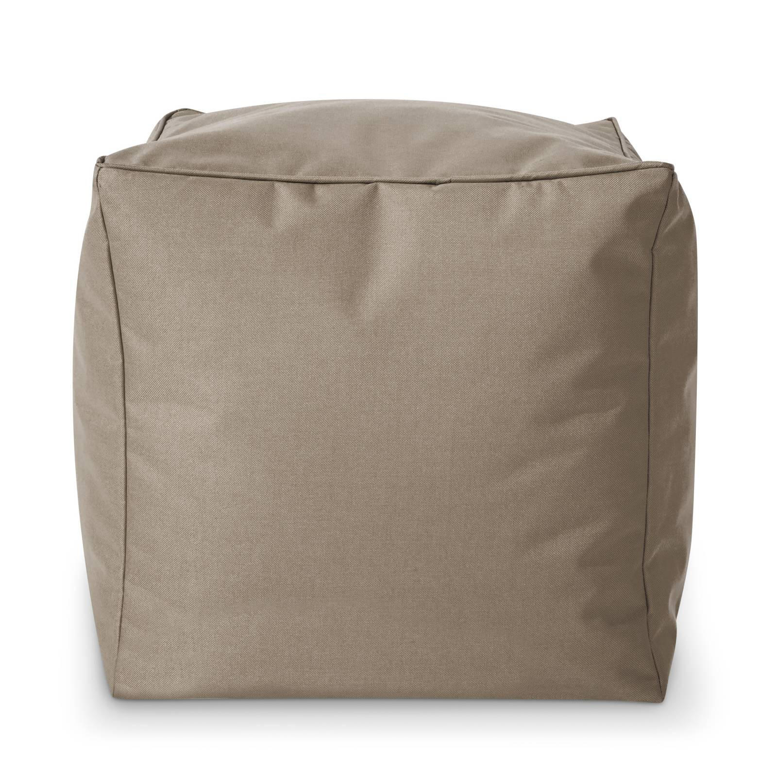 SITZSACK-HOCKER Pouf "Cube" 40x40x40cm - Braun, Textil (40/40/40cm) - Green Bean
