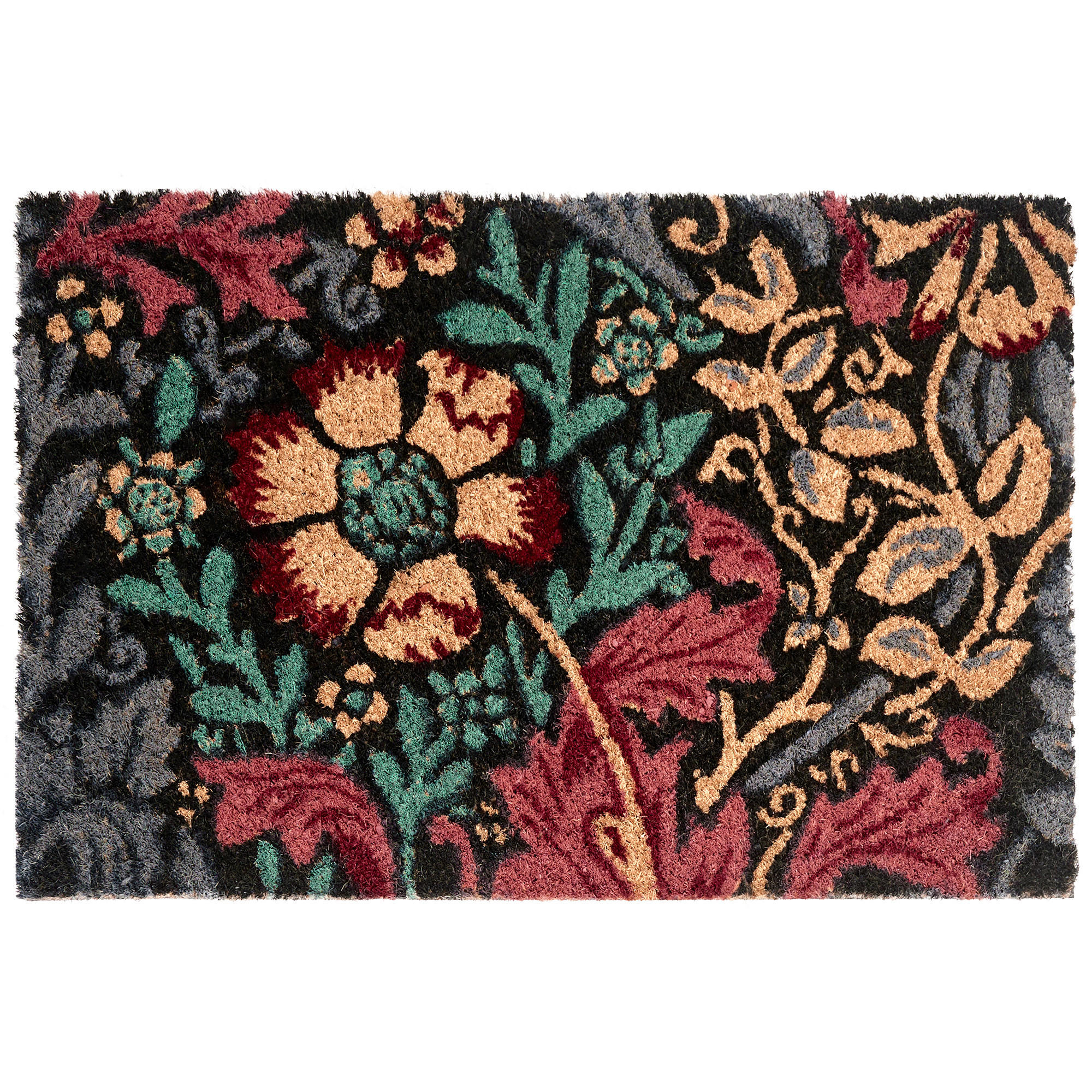 FUSSMATTE Bunt 40/60 cm Blume Kokosfasern Illiamna - Multicolor, Textil (40/60cm) - Beliani