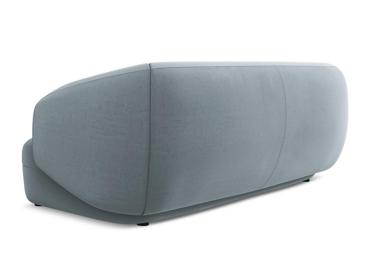 3-SITZER SOFA Samt Stoff Blau - Blau/Schwarz, Kunststoff/Textil (212/81/98cm) - Makamii