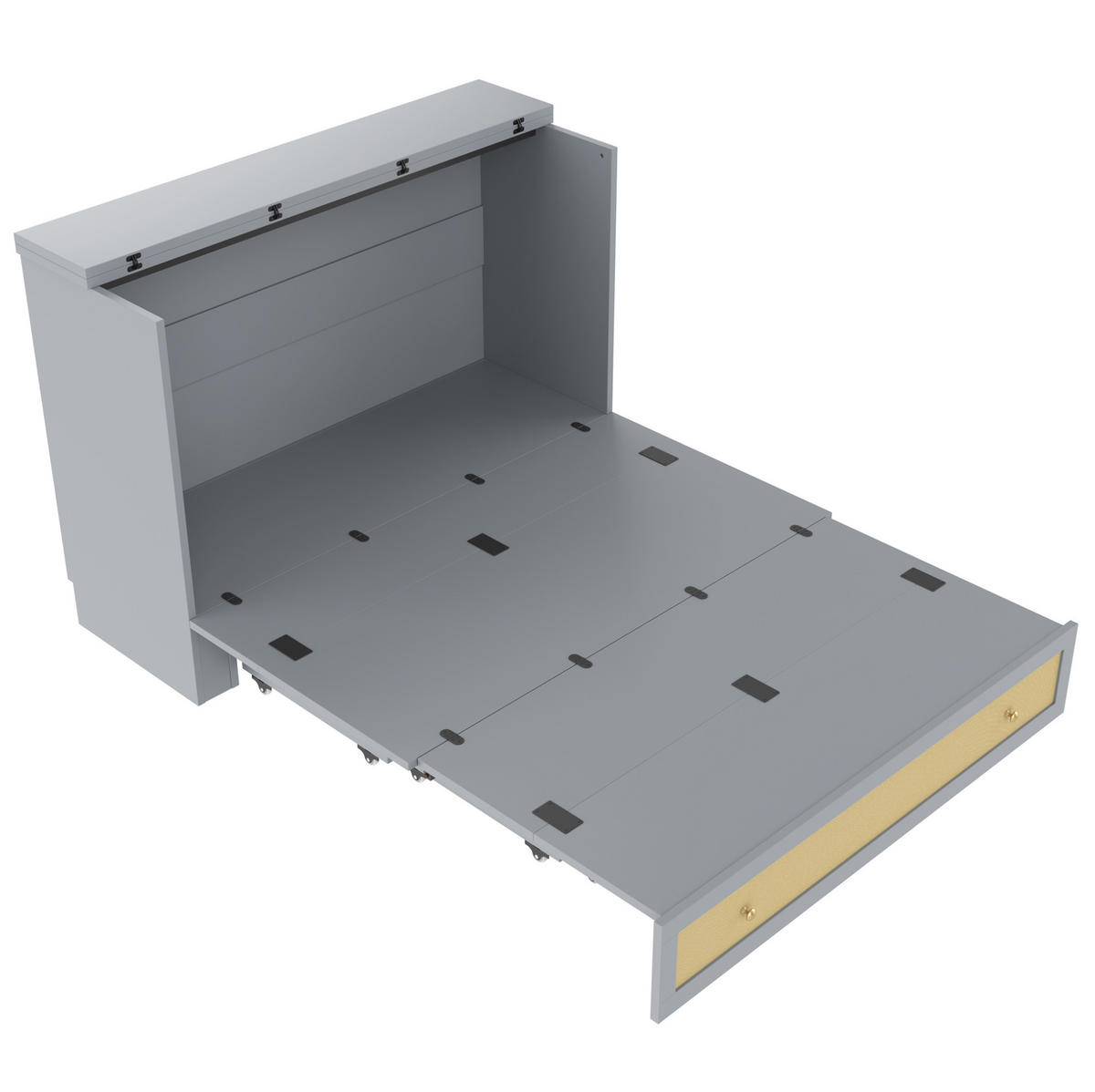 POSTELJNA omara iz MDF 140x200 cm siva z USB priključkom, vtičnico, predalom in preobrazbo v omaro - siva, leseni material (140/200cm) - Modfu