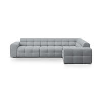 ECKSOFA rechts Kendal aus strukturiertem Stoff platin 6 Sitzplätze - Platinfarben, Textil (231/332cm) - Micadoni