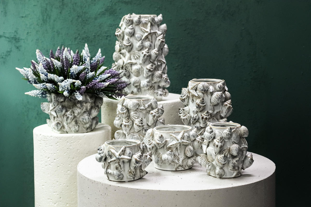 TOPF Prince Beige 25/24/37.5cm - Beige, Keramik (37.5cm) - PTMD Collection