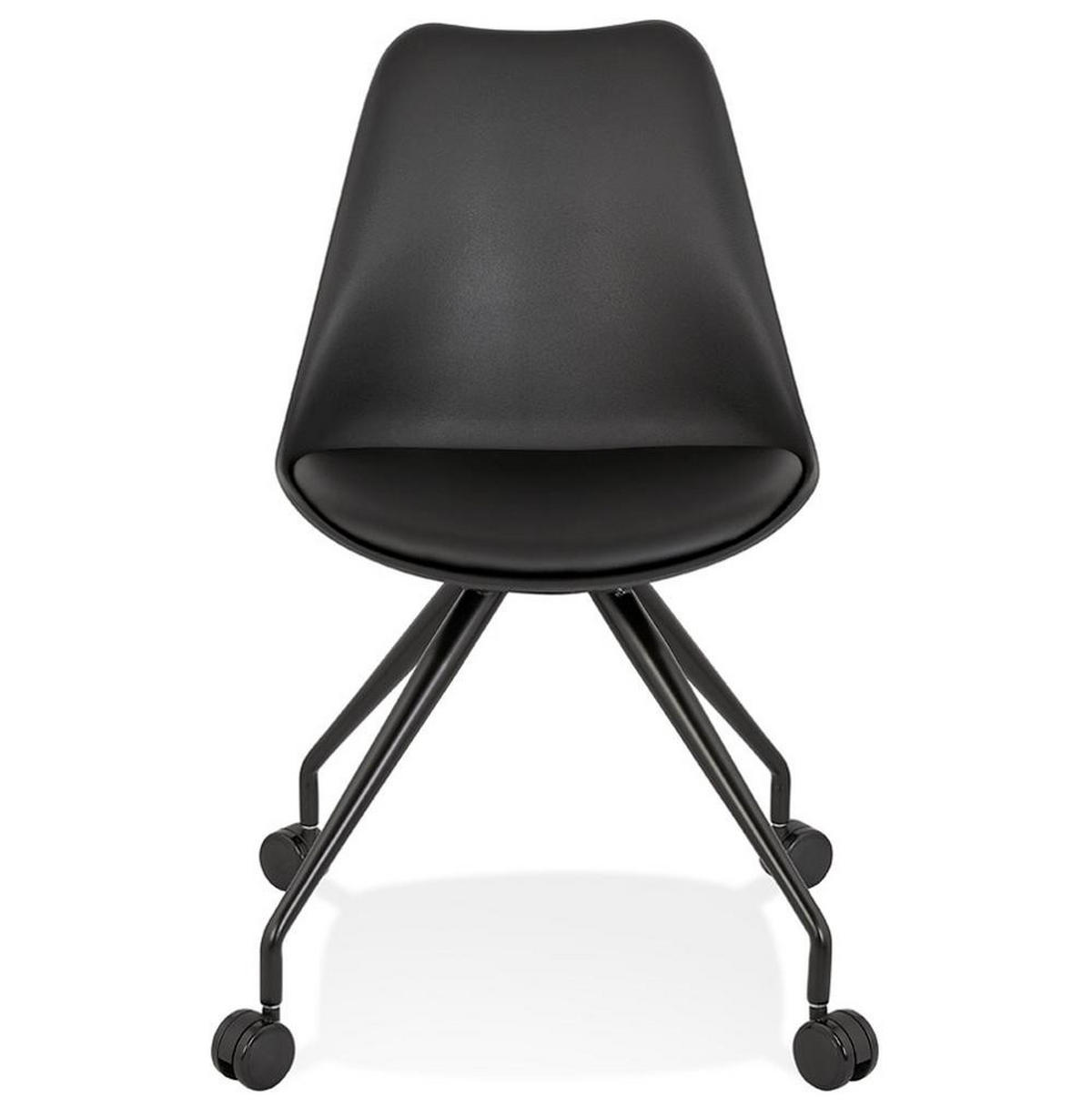 BÜROSTUHL Kunststoff ergonomisch mit Rollen und Drehfunktion GALORO, Schwarz 60x60x92 cm - Schwarz, Kunststoff/Metall (60/92/60cm) - KADIMA DESIGN
