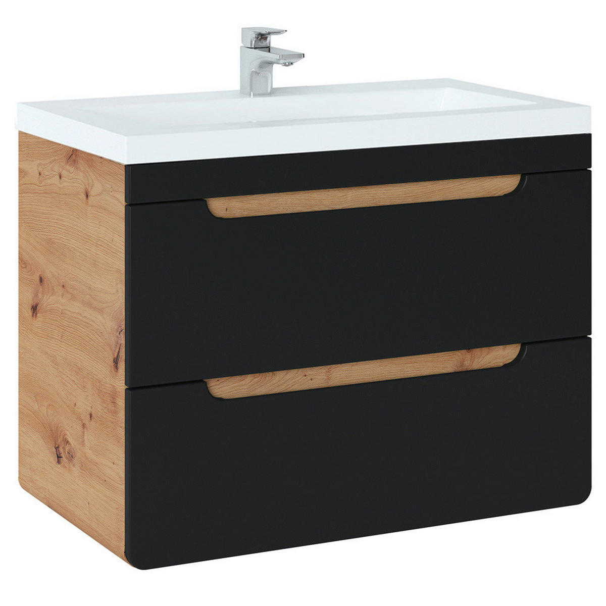 WASCHTISCH New-luton - Anthrazit, Holzwerkstoff (81/63/46cm) - Lomado