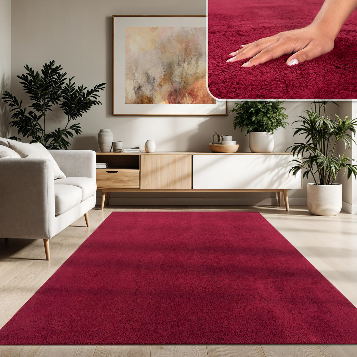 KURZFLORTEPPICH 100/200 cm Cadiz 630 - Rot, Textil (100/200cm) - Paco Home