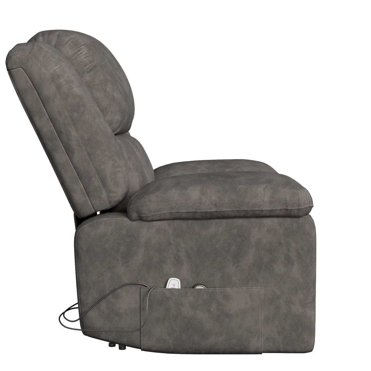 MASSAGESESSEL elektrisch Heizfunktion verstellbar grau - Grau, Holz (102/106/93cm) - LEBENLANG