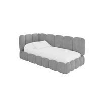 EINZELLBETT Jugendbett mit Bettkasten, Rechts - AVRY 100x200 Grau - Silberfarben, Holzwerkstoff/Textil (100/200cm) - ALTDECOR