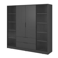 SCHRANK Grafit ELLY Mit Regalen Und Schubladen - Graphitfarben, Holzwerkstoff (206/200/51cm) - Sepro Meble
