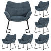 SESSEL Aliano - 6er Set - blau - Blau/Schwarz, Textil/Metall (67/76/73cm) - bene living