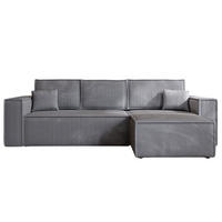ECKSOFA Prato XL Dunkelgrau - Dunkelgrau/Schwarz, Holz/Kunststoff (280/170cm) - Graingold