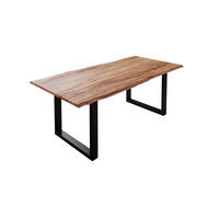 ESSTISCH MAILAND - Beige/Schwarz, Holz/Metall (100/200/77cm) - SAM