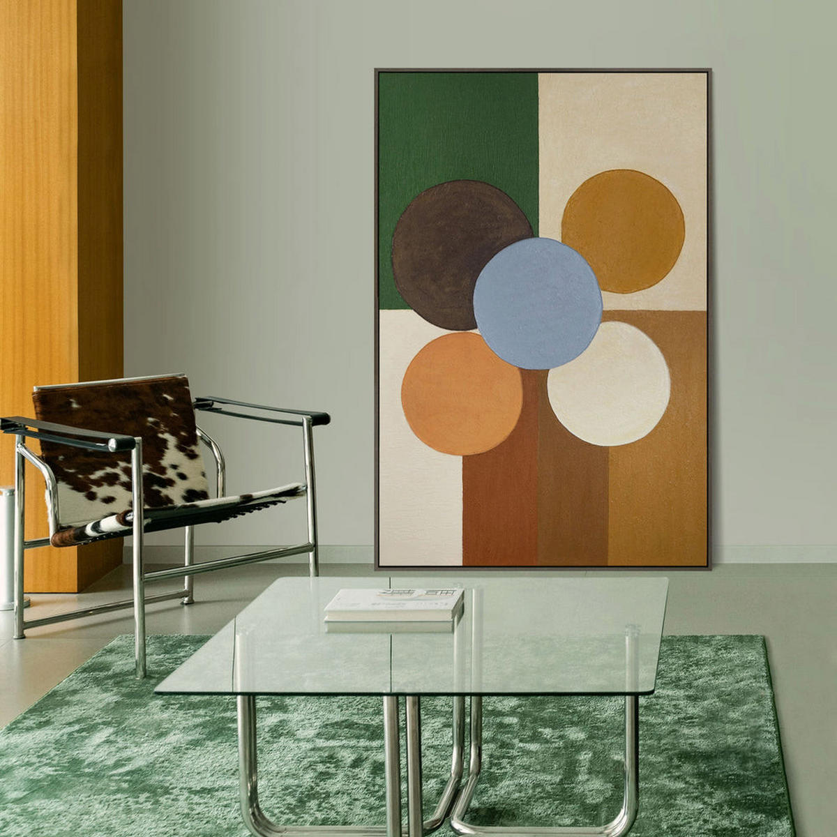 GEMÄLDE Sphäre der Balance Schattenfugenrahmen Eichefarben 140x100 cm - Eichefarben, Holz (140/100cm) - YS-art gallery