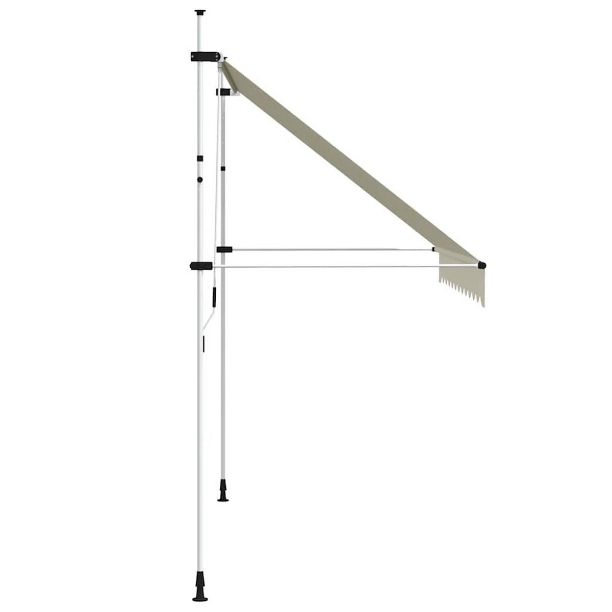 EINZIEHBARE Markise Handbetrieben 300 cm Cremeweiß - Creme, Textil (300/1/1cm) - furnicato