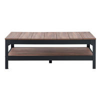 COUCHTISCH aus schwarzem Metall und Holz - L117cm - Schwarz, Holzwerkstoff (117.3/60/40cm) - Calicosy