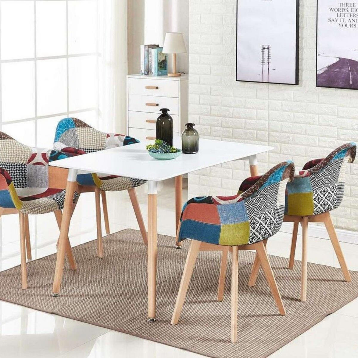 STUHL Stoff Mehrfarbig - Multicolor, Holz (47/82/47cm) - Life Interiors