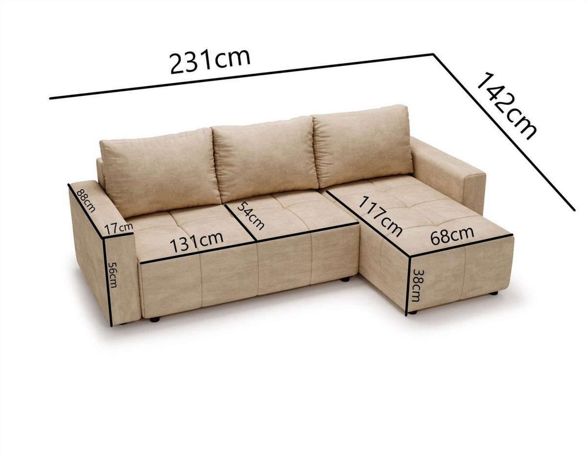 ECKSOFA Noha In Now Or Never - Dunkelgrau, Holzwerkstoff/Textil (231/142cm) - Fun Möbel