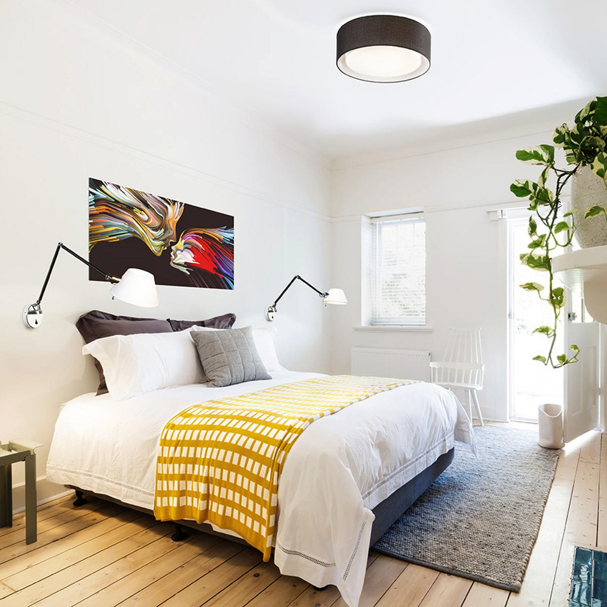 DECKENLEUCHTE OTIS 50 Schwarz 45 W - Schwarz, Metall (50/50/17cm) - Rendl