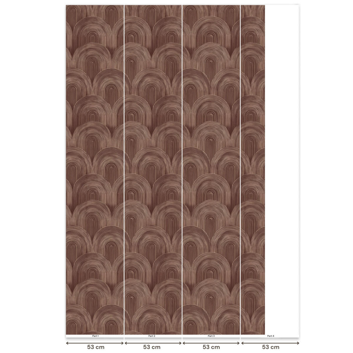 TAPETE - Rhythmic - Aufschlag - Braun - 160x280 cm - Dunkelbraun, Papier (160/280cm) - OnlyWow
