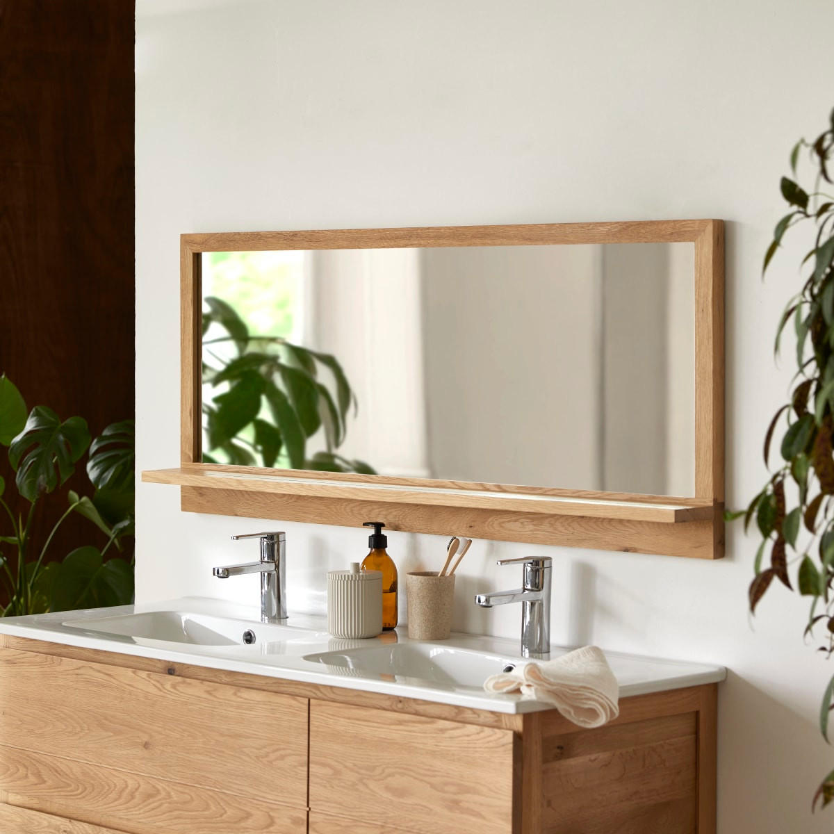 SPIEGEL Easy Natur aus Eiche - Naturfarben, Holz (120/50/12cm) - Tikamoon