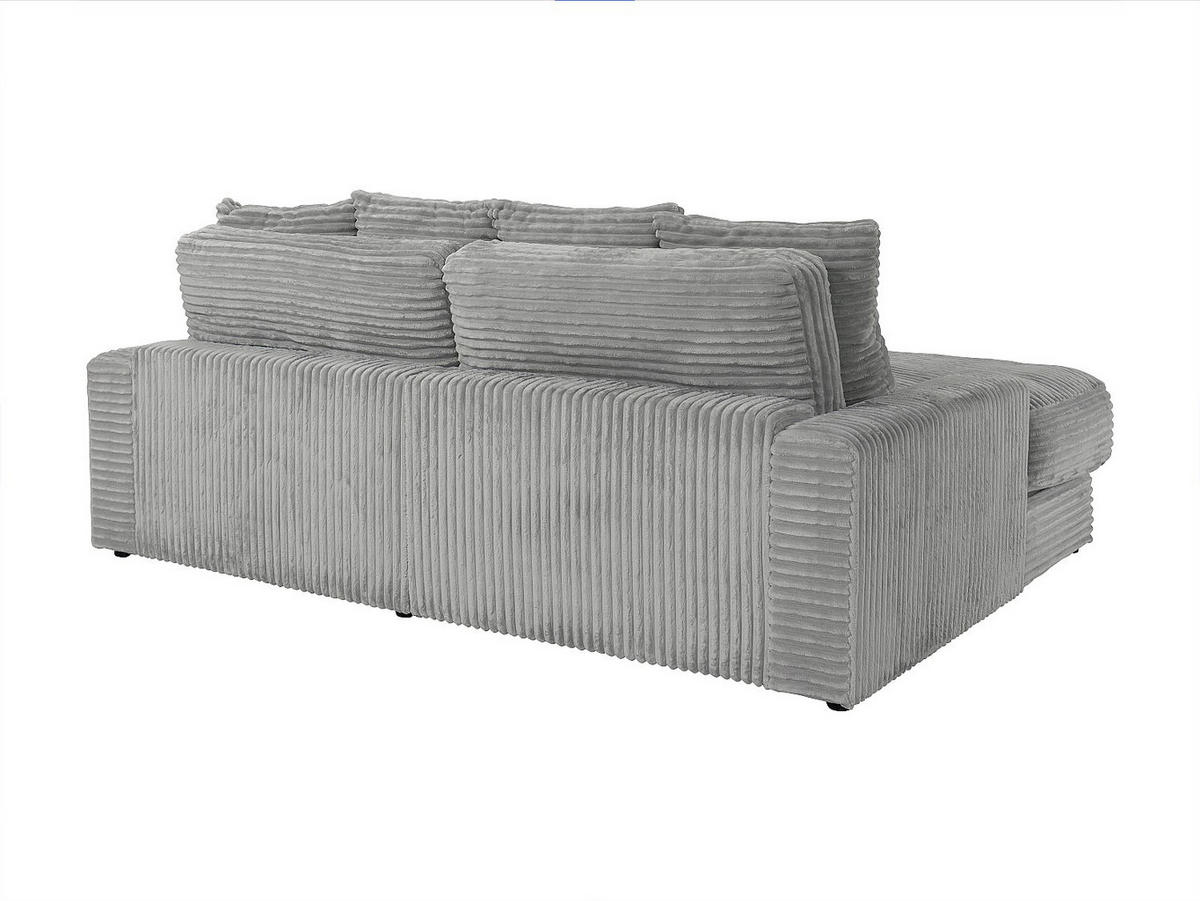 SOFA 3-Sitzer - tiefe Komfortsitzfläche - grob gerippter Cord - Grau - CALAZO - Grau, Textil (232/85/170cm) - Vente-Unique